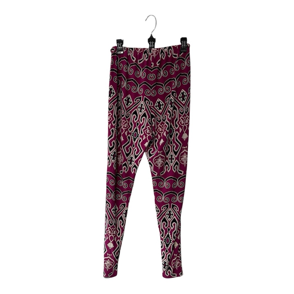 Ashley Stewart Pants Size 14/16 Bold Pink Geometric Print Elastic Waist Stretch - Picture 6 of 9